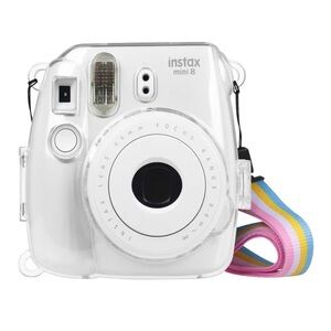 Fujifilm instax mini 8 Clear Instant Camera Case with Pastel Rainbow Strap